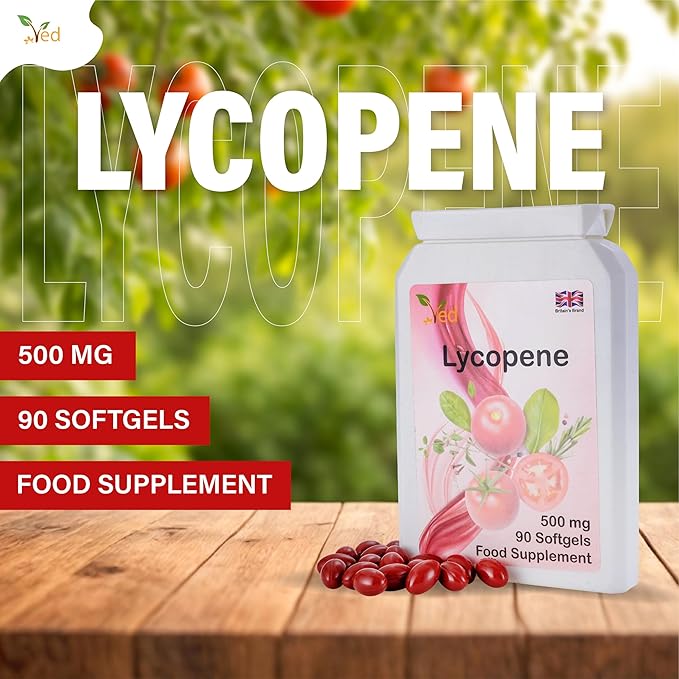 Ved Lycopene 500 mg | 90 softgel 6 Month Supply.(Pack of 2)
