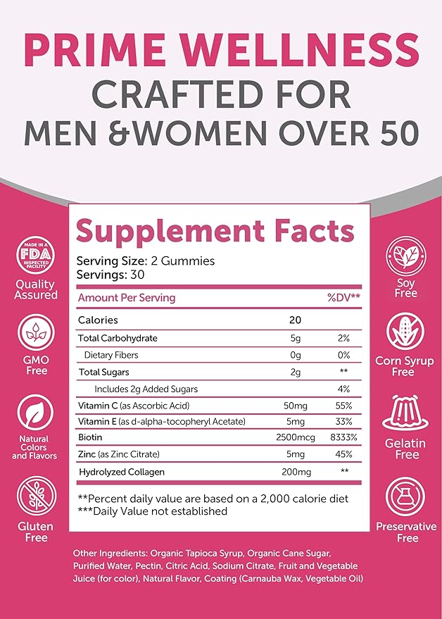 Lunakai USA Made Collagen &amp Multivitamin Gummies Bundle for Women 50+ – Supports Skin Hair Nail Joint Heart Bone &amp Immune Health – 60ct Each