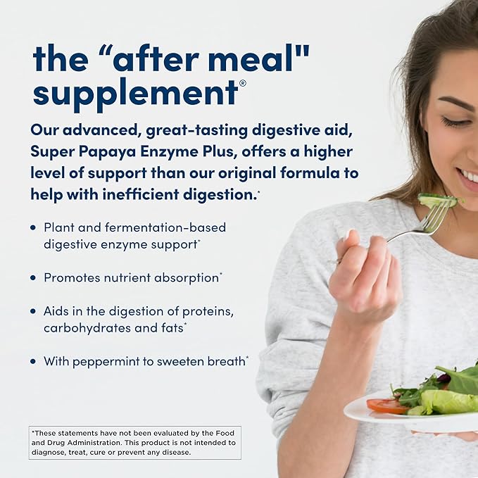 American Health Super Papaya Enzyme Plus - 360 Chewable Tablets Pack of 2 - The After-Meal Supplement - Non-GMO - 240 Total Servings