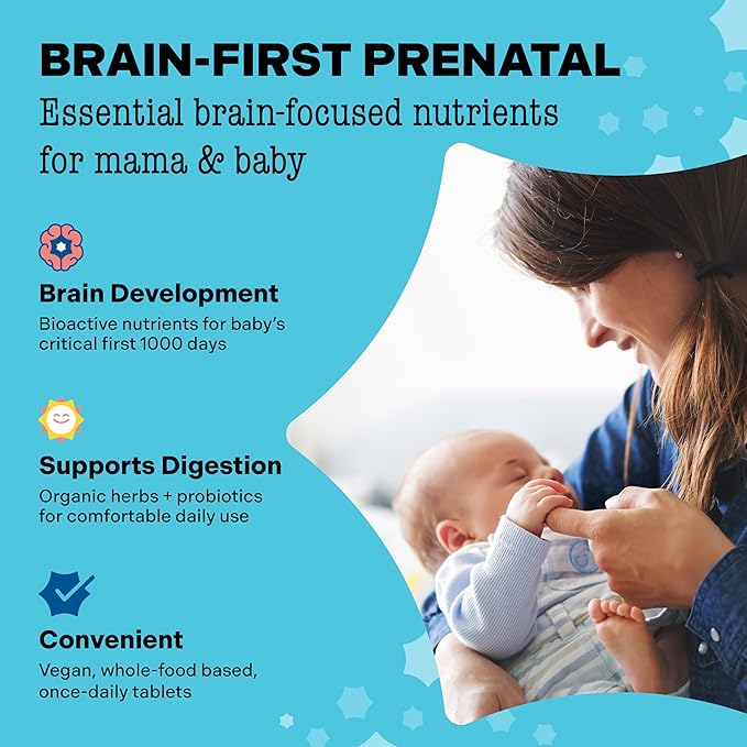Best Nest Wellness - Mama Bird - Prenatal Multi+ (30 Servings) - Prenatal Vitamins for Women - Supports Baby Brain Health - Organic Herbs Probiotics Digestive Enzymes
