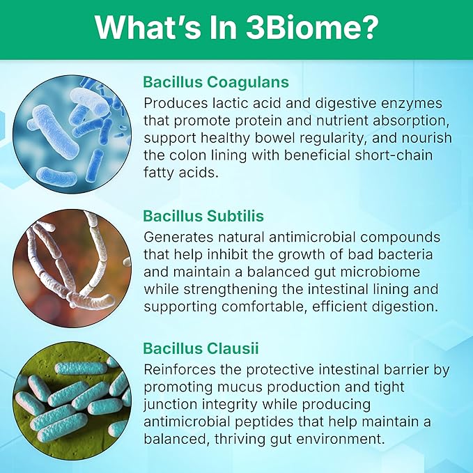3Biome - Natural Probiotic Supplement - Non-GMO Vegan Gluten-Free