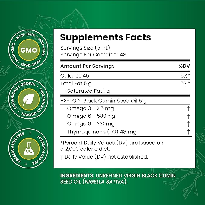 Amazing Herbs Premium Black Seed Oil - Cold Pressed Nigella Sativa Aids in Digestive Health Immune Support Brain Function Joint Mobility Gluten Free Non GMO - 32 Fl Oz (Pack of 2)