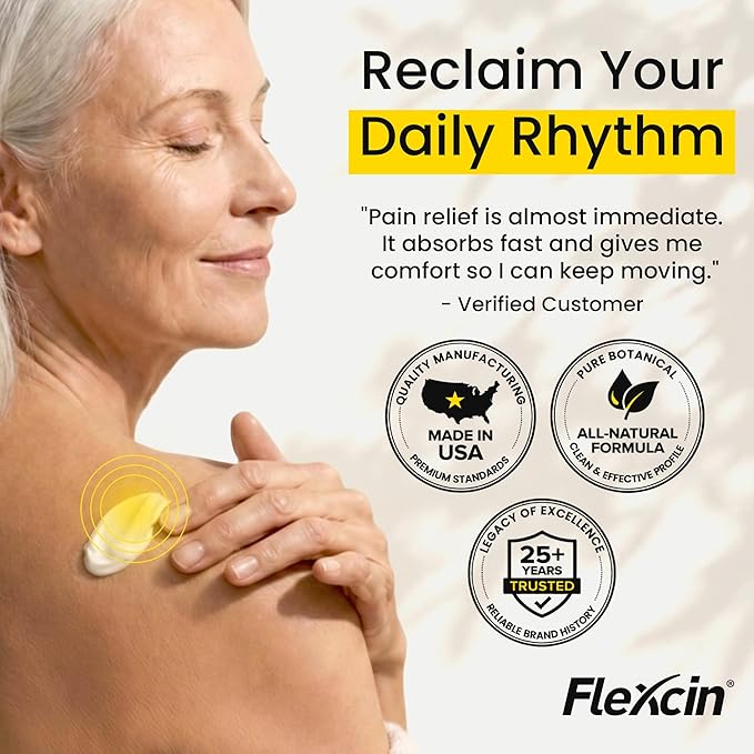 Flexcin Motion Lotion with CM8 - Joint &amp Muscle Therapy Cream for Back Neck Knee Hand Foot - Fast Absorbing with DMSO Emu Oil Aloe Vera - Non-Greasy - 3 Pack (4oz Jars)