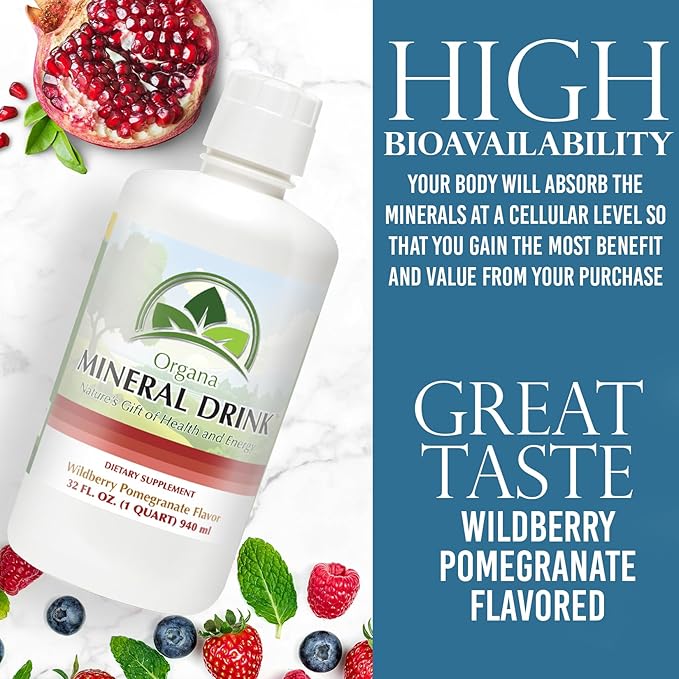Organa Trace Minerals - Liquid Colloidal Minerals Supplements - Plant Derived for Maximum Absorption - Colloidal Minerals Liquid for Wellness - 32 Ounces