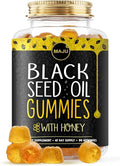 MAJU's Black Seed Oil Gummies with Honey 90ct 500mg BSO Gummy Black Cumin Seed Nigella Sativa Oil Cold-Pressed Potent Formula 90ct