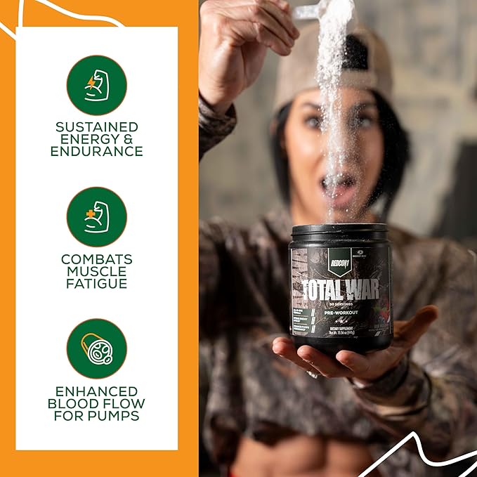 REDCON1 x Mossy Oak Total War Pre Workout Powder Sour Wild Berry - Beta Alanine + Citrulline Malate Keto Friendly Fast-Acting Preworkout for Men &amp Women with 320mg of Caffeine (30 Servings)