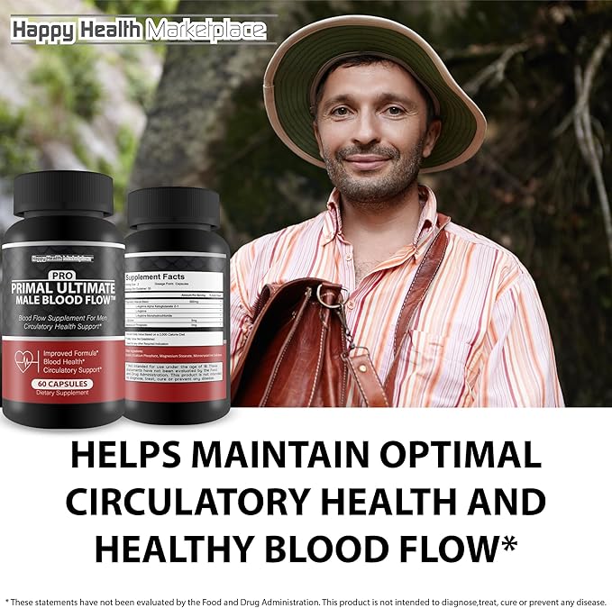 Pro Primal Ultimate Male Blood Flow - Our Best Advanced Blood Flow Circulation Support - Blood Flow Pro Primal X Primal Ultimate Max Blood Flow Supplement Powder Capsules Whole Body Circulation Pills