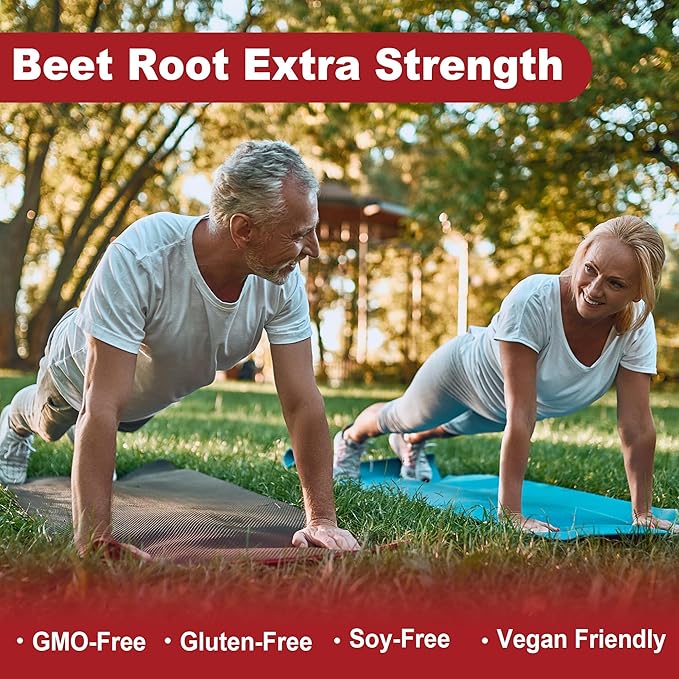DUUDEPON Organic Beet Root Capsules - 1300mg per Serving - Supports Natural Energy Endurance - Vegan - 60 Capsules