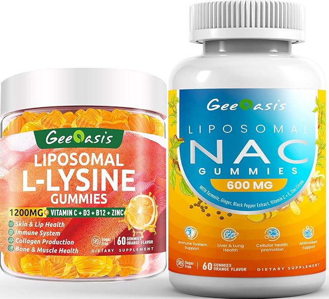 Liposomal L-lysine &amp NAC Gummies Lysine Chewable &amp NAC Supplement for Kids &amp Adults Immune Support