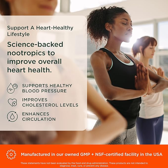 The Genius Brand Genius Heart - Adult Health Supplement for Daily Heart Function Support - Supports Blood &amp Oxygen Flow - With Grapeseed Extract &amp More - Non-GMO Gluten-Free &amp Vegan - 60