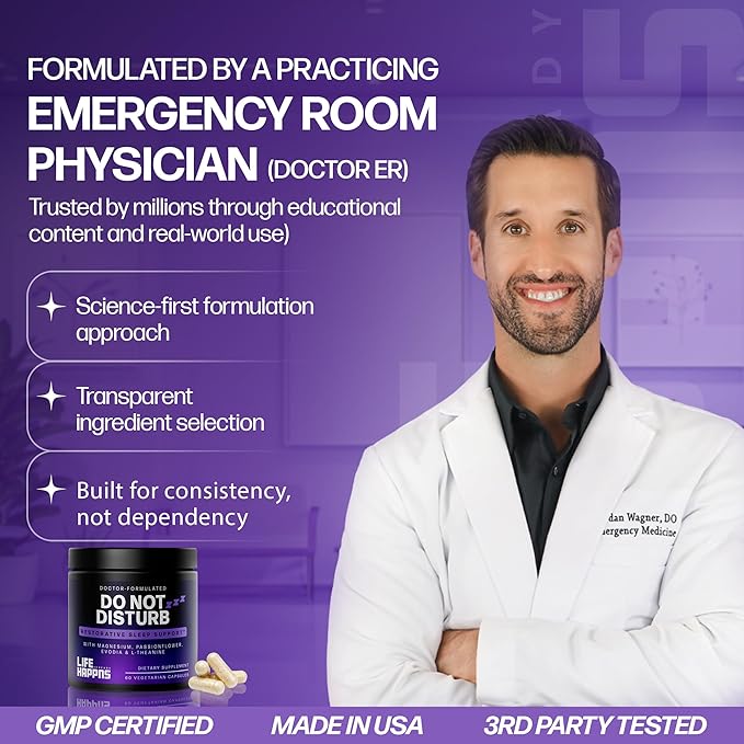 Doctor Formulated Triple Magnesium for Sleep Calm &amp Relaxation with Chelated Magnesium Glycinate L-Theanine Passionflower &amp Evodia – Non-Habit No Melatonin Magnesium Sleep Aid Support Supp