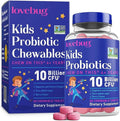 LOVEBUG Probiotics for Kids – Probiotic Chewables with Prebiotic Fiber for Age 4+ Daily Children's Gut Health Constipation Digestive &amp Immune Support Supplement Sugar-Free Berry Flavor 60 ct
