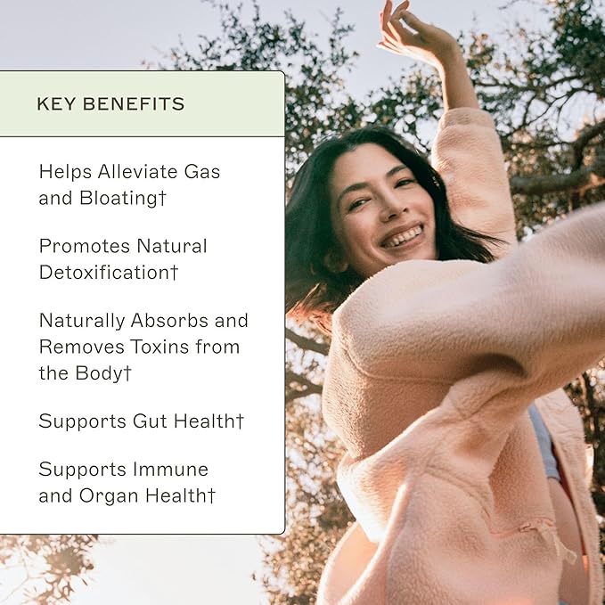 Coconut Charcoal Capsules from The Myers Way Protocol - Natural Activated Charcoal Gas Reliever &amp Support for Affects of Mold/Toxins - Dietary Supplement 60 Capsules 30 Servings - Dr. Amy Myers