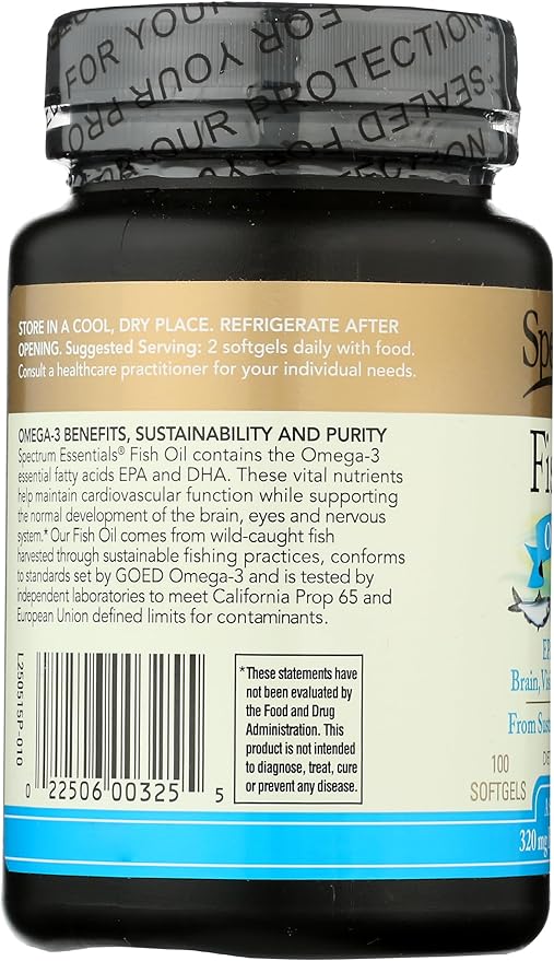 Spectrum Essentials Fish Oil 1000 mg 100 Softgels
