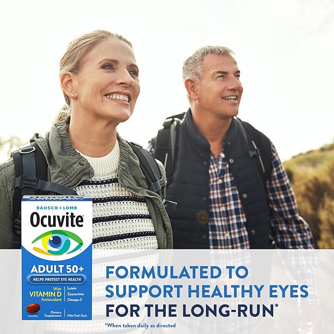 Ocuvite 50+ Eye Vitamin &amp Mineral Supplement Multivitamin for Vision &amp Ocular Health with Omega-3 Zinc Vitamins C &amp E Lutein &amp Zeaxanthin Zinc Supplements for Women and Men 50 So