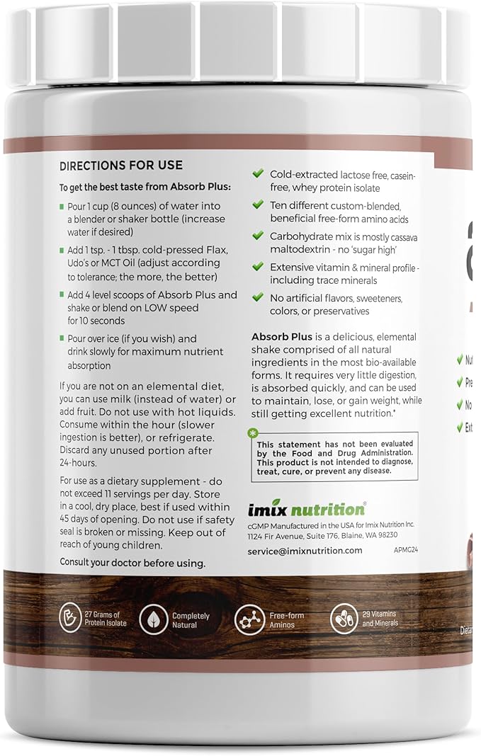 Isolate Protein - Diet Supplement for Improved Gut Health Extra Nutritional Support Non-GMO Gluten-Free Lactose-Free Casein-Free (2.2 Lbs Mocha Grande)