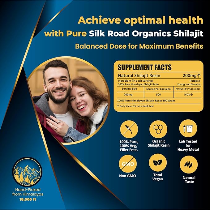 Natural Himalayan Shilajit Hard Resin - 35 gm Organic Shilajit Resin with Fulvic Acid and 85+ Trace Minerals for Metabolism Immunity Energy &amp Focus - Gold Grade Natural Shilajit &amp Measuring