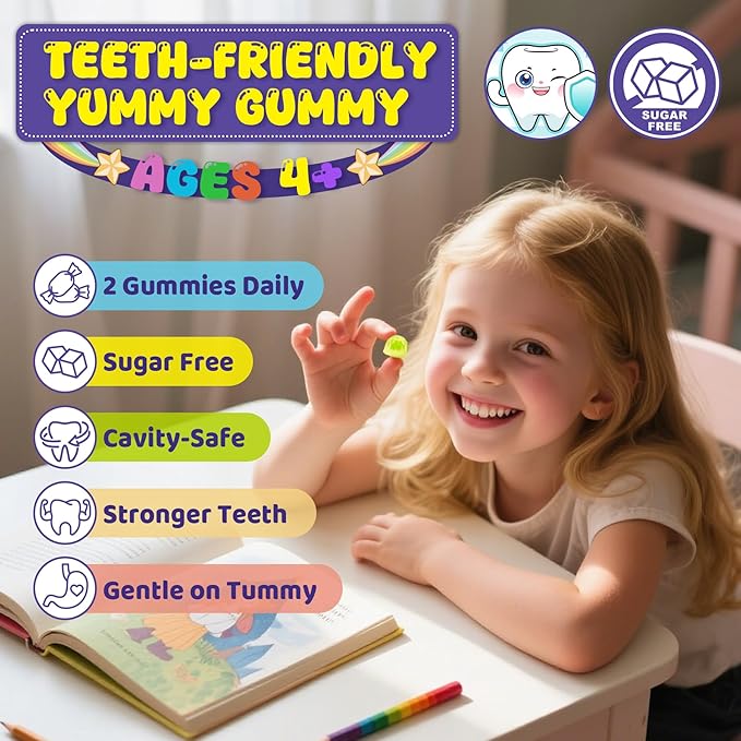 Omega-3 for Kids 4+ Focus DHA Gummies Plus EPA from Algae Vitamin D3 K2 Choline &amp PS for Bone Cognitive &amp Immune Health Zero Sugar Ultra-High DHA Fish Oil Alternative Children Ages 4+ 6