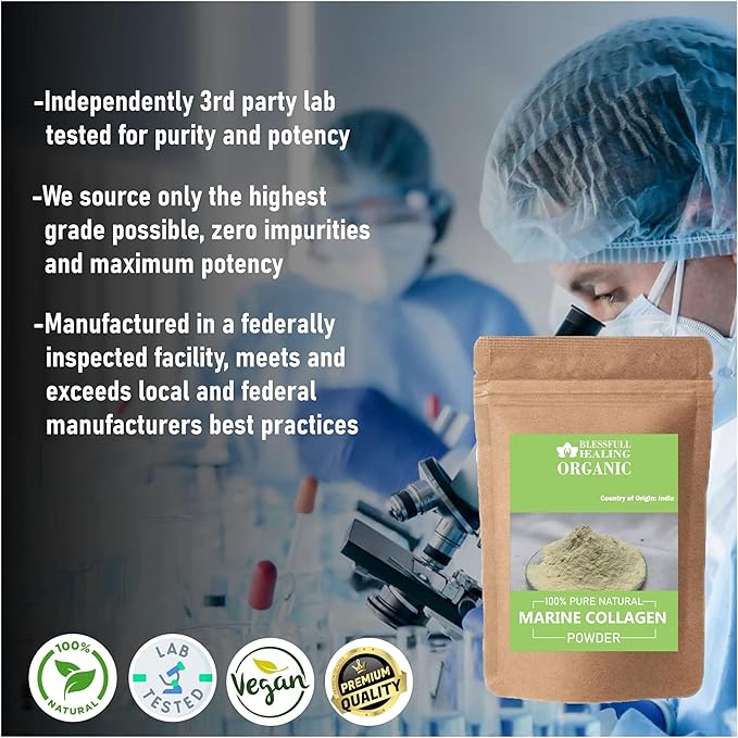 Organic Marine Collagen Powder 100% Pure Natural 300 Gram / 10.58 oz