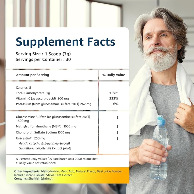Univera RegeniCARE Canister Glucosamine Chondroitin MSM Univestin Supports Joint Comfort + Mobility + Flexibility 30-Day Supply (Lemon Flavor)