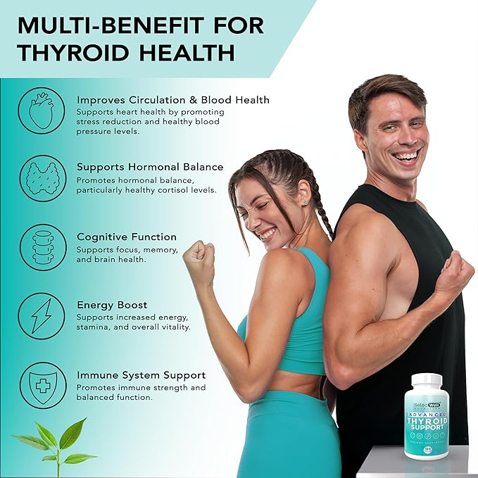 Advanced Thyroid Support 2 Month Supply – Supports Energy Focus &amp Hormone Balance – with Iodine Selenium Ashwagandha &amp L-Tyrosine (Vegetarian Non-GMO)