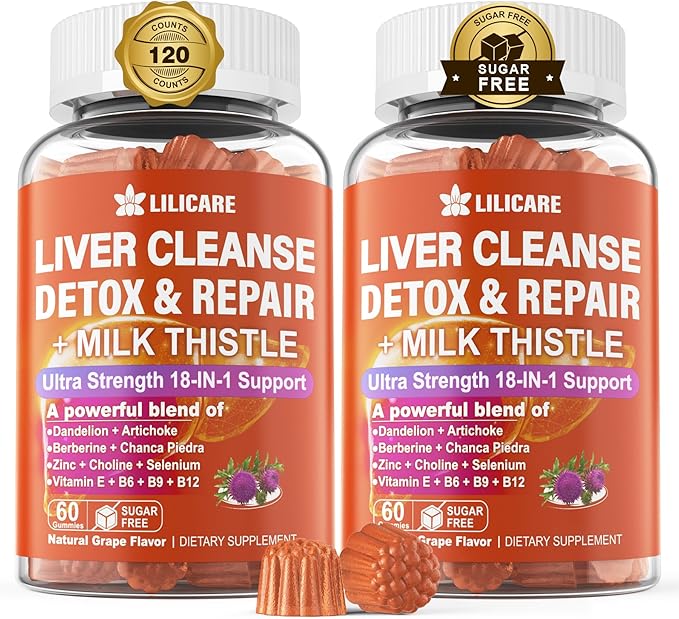 Bundle Vegan Omega 3 Supplement Gummies &amp Liver Cleanse Detox &amp Repair Gummies