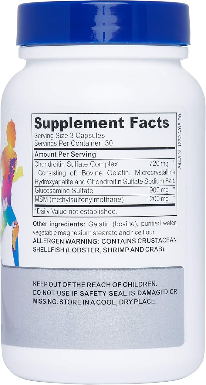 Runner Joint Support Supplement | Supports Healthy Joints Cartilage &amp Mobility | Glucosamine Chondroitin MSM | GMP Certified Joint Support for Athletes – 90 Capsules