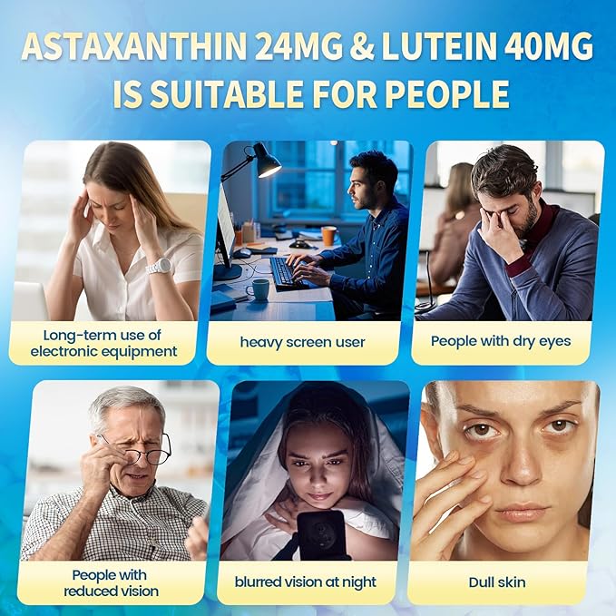 VivoNu 14-in-1 Astaxanthin 24mg &amp Lutein 40mg with Zeaxanthin Supplements 18 Month Supply 540 Softgels 3 Bag