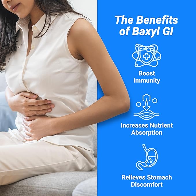 BAXYL® GI - Digestion Digestive Aid &amp Stomach Relief - GERD (Acid Reflux) IBS Crohn’s - (Patented Formula Organic Vegan Made in USA) | 36 Day Supply - 6 Fl oz