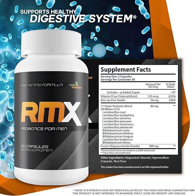 RMX Pro - Premium Male Formula with Both Probiotics &amp Prebiotics to Help Support Male Health - Our Best Probiotics for Men - Mood Support - Gut Support - Immune Support