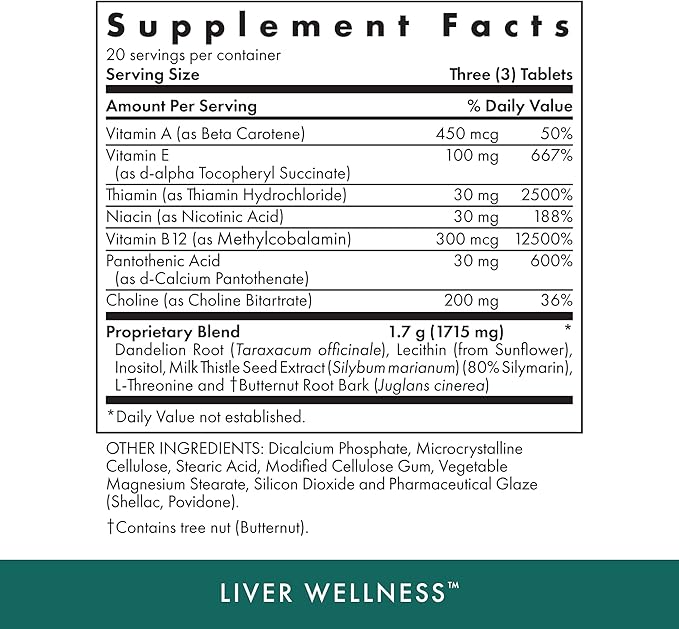 Michael's Health Naturopathic Programs Liver Wellness - 60 Vegetarian Tablets - Contains Nutrients for Liver Support - Kosher - 20 Servings