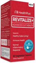 Health Plus Revitalize+ CoreBiome Butyrate Postbiotic for Complete Digestive Health Leaky Gut &amp Colon | Gut Health Supplement for Men &amp Women | 60 Capsules 30 Servings