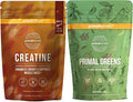 Primal Creatine Powder + Super Greens Powder Bundle | 2-Pack | Build Strength Boost Recovery &amp Support Wellness | 30 Servings Each