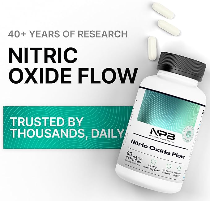 Nature's Pure Blend Nitric Oxide Supplements for Men – L-Arginine L-Citrulline – Heart Support &amp Flow Circulation Booster – 1500MG L Arginine and L Citrulline Preworkout Bodybuilding