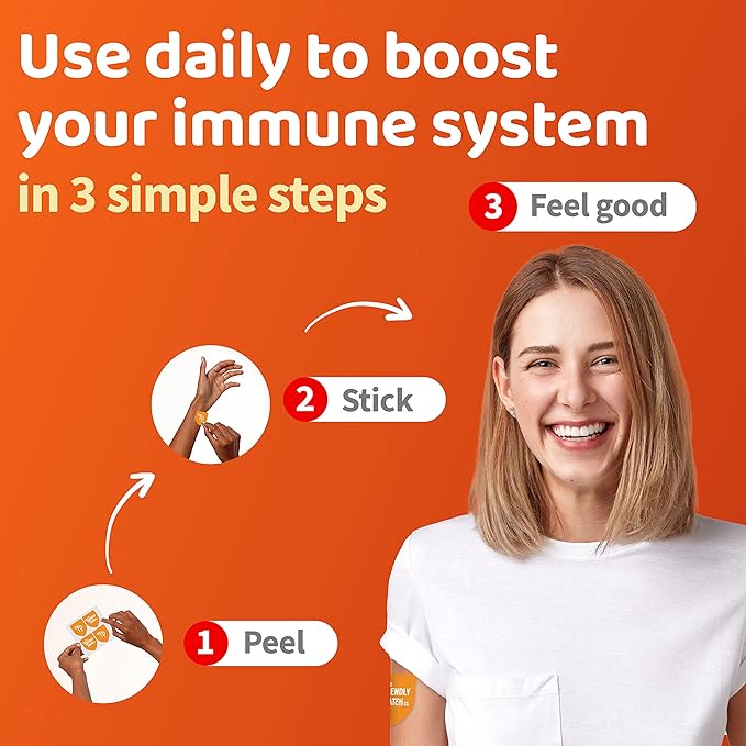 The Friendly Patch Shield Immunity Support Patch | Wearable Immune Boosters for Adults with Vitamin D3 C and Zinc | 28 Immunity Boost Patches