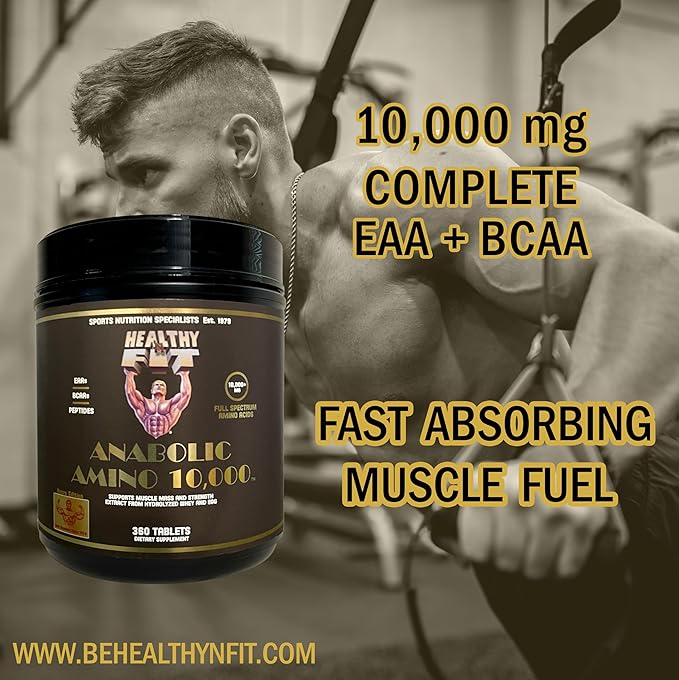 Healthy 'N Fit Amino 10000 - Amino Acid 180 Tablets - Hydrolyzed Egg &amp Whey Source - Fast Absorbing