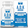 ADK 90 CT 5000 IU Physician Formulated Vitamins A D3 &amp K2 (as MK7) Bone Heart &amp Immune System Support Gluten Free Soy Free Non-GMO
