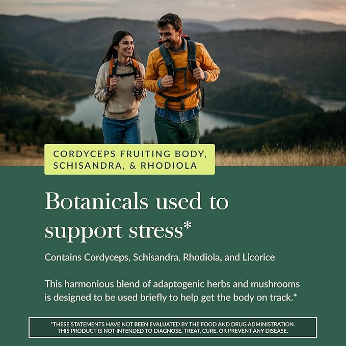 Gaia Herbs Adrenal Health Jumpstart - Helps Sustain Healthy Energy &amp Stress Levels* - with Cordyceps Schisandra Rhodiola &amp Licorice - 60 Vegan Liquid Phyto-Capsules (30 Servings)
