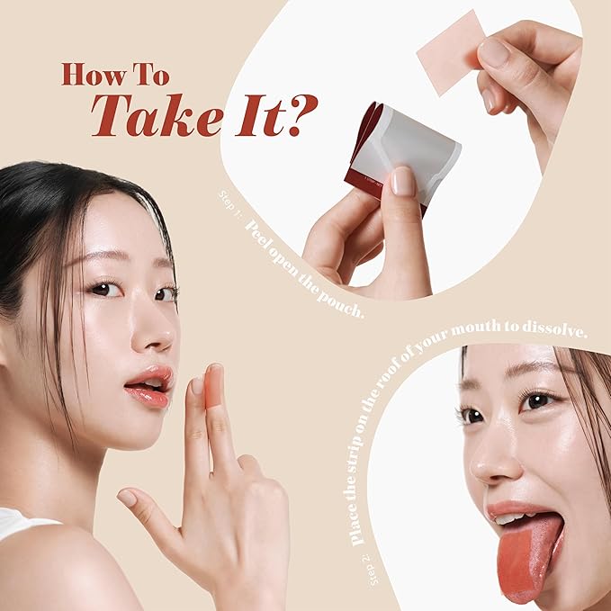 Glutathione Strip (30 Strips) | Collagen Acerola Milk Thistle Hyaluronic Acid Liposomal Glutathione Supplement Fast-Absorption Antioxidants Korean Skin Care
