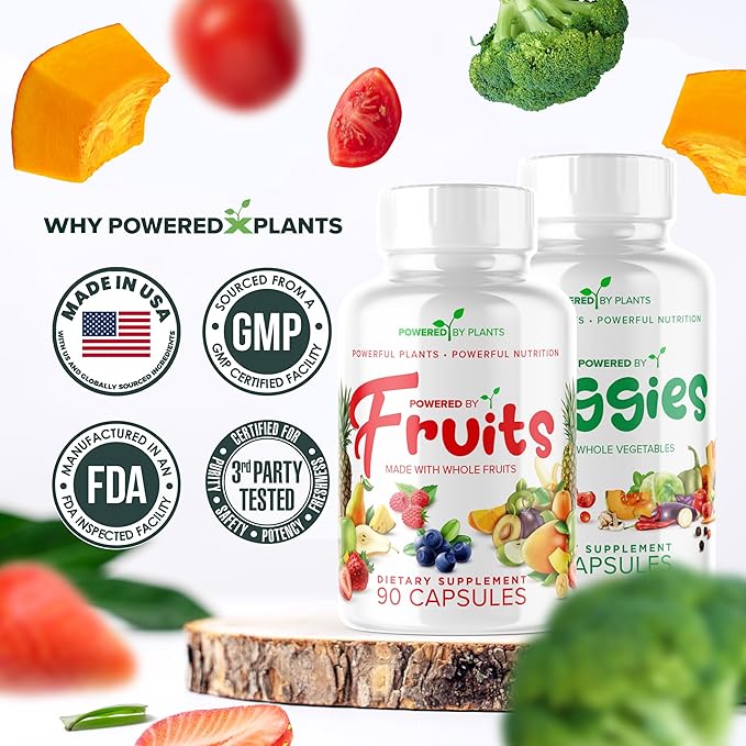 Fruits &amp Veggies Capsules - Natural Superfood Packed with Vitamins &amp Minerals - Fruit &amp Vegetable Supplements for Adults Pack of 6 90 Capsules Each