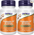 NOW Foods SupplementsProbiotic-10™50 Billionwith 10 Probiotic StrainsStrain Verified50 Veg Capsules(Pack of 2)