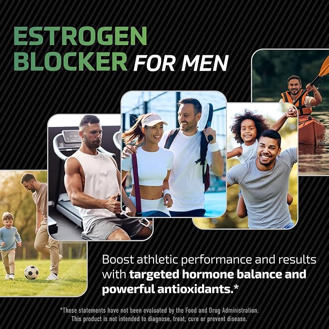 DIM Supplement for Men 300mg | Estrogen Blocker &amp Aromatase Inhibitor | Extra Strength Men’s Hormone Balance &amp Fitness Booster with Diindolylmethane Plus CDG &amp Broccoli Floret | Gluten-Fre
