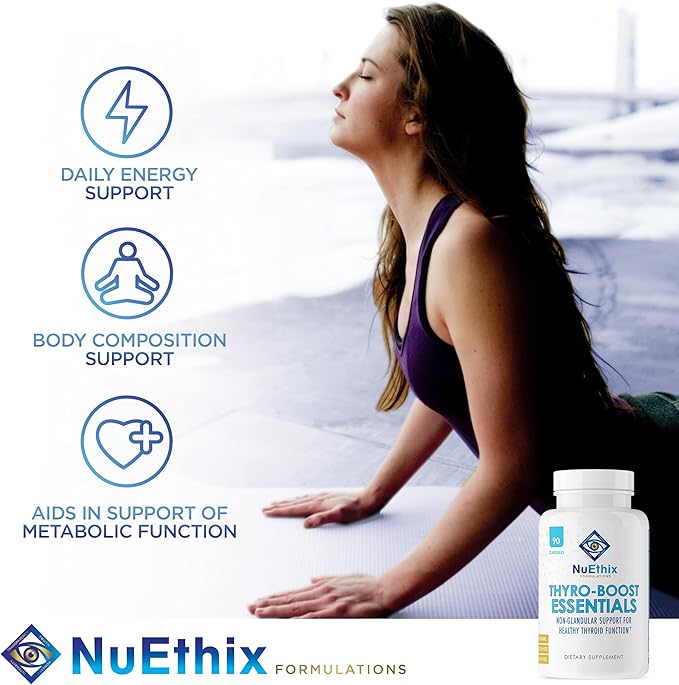 NuEthix Formulations Cortisol and Thyroid Support Supplement Bundle: Cort-Eaze Cortisol-Control Supplement 60 Capsules 30 Servings and Thyro-Boost Essentials 90 Capsules