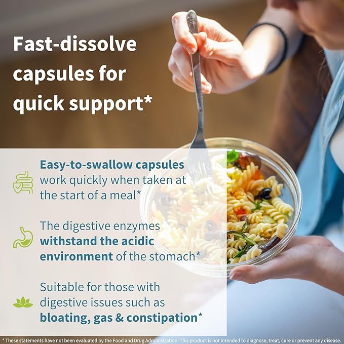 Igennus Fast Action Digestive Enzymes &amp Betaine HCl 10 Broad Spectrum Enzymes with Protease Lipase &amp Lactase Papain &amp Bromelain Plant-Based Vegan Clean Label for Women and Men 90 Ca