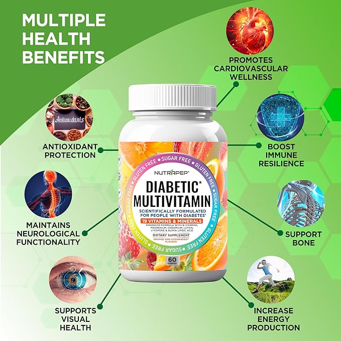 Premium Multivitamin Chewable Gummies for Women &amp Men - Sugar-Free &amp Gluten Free Supplement Vitamins - Calcium Magnesium Zinc Manganese Thiamine Biotin…