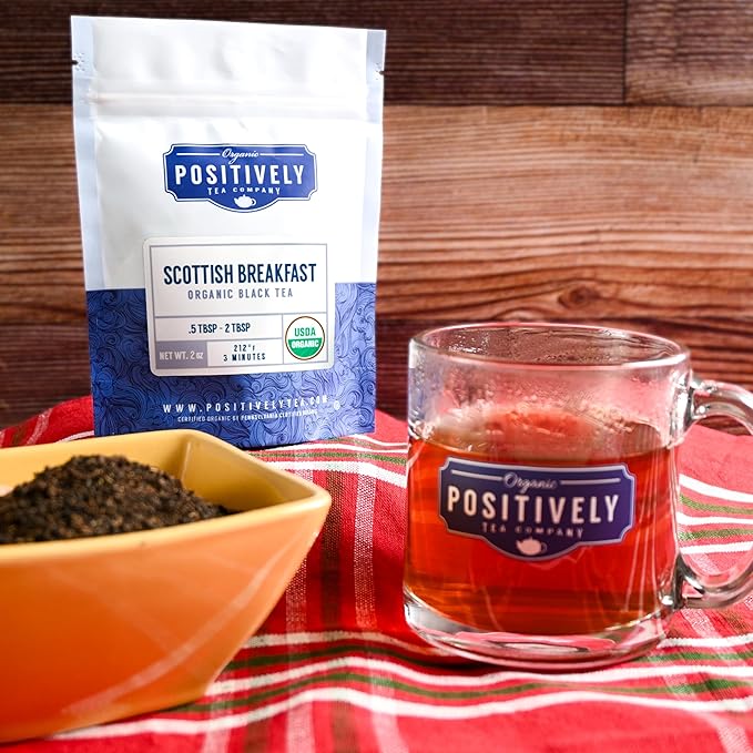 Organic Positively Tea Company Scottish Breakfast Black Tea Loose Leaf 16 Ounce