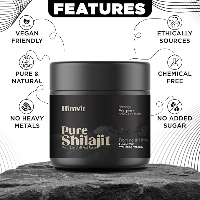 Pure Himalayan Organic Shilajit Resin with Lab Report Super high Potency for Men &amp Women Fulvic Acid &amp Trace Minerals Humic Acid Supplement Resin| Supports Energy Metabolism &amp Immunity| 5