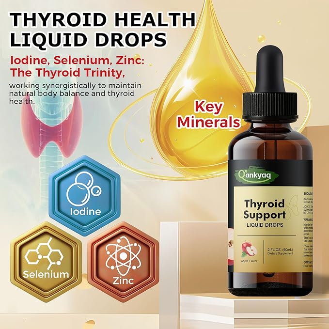 Q'ankyaq Thyroid Support Liquid Drops Red Yeast Rice with CoQ10 Liquid Drops Thyroid Support for Women 1200mg Red Rice Yeast Extract for Cholesterol Health