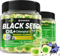 Black Seed Oil Gummies &amp Chlorophyll Biotin 500mcg with Hydrolyzed Collagen Raw Manuka Honey Organic Cold Pressed - Ultimate Absorption for Skin Hair &amp Nails Digestive Overall Health 1