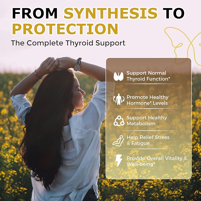 Q'ankyaq Thyroid Supplement Liquid Drops Thyroid Drops for Women with Selenium Zinc Iodine L-Tyrosine Ashwagandha Thyroid Balance Metabolism Immune &amp Energy Support 60ML
